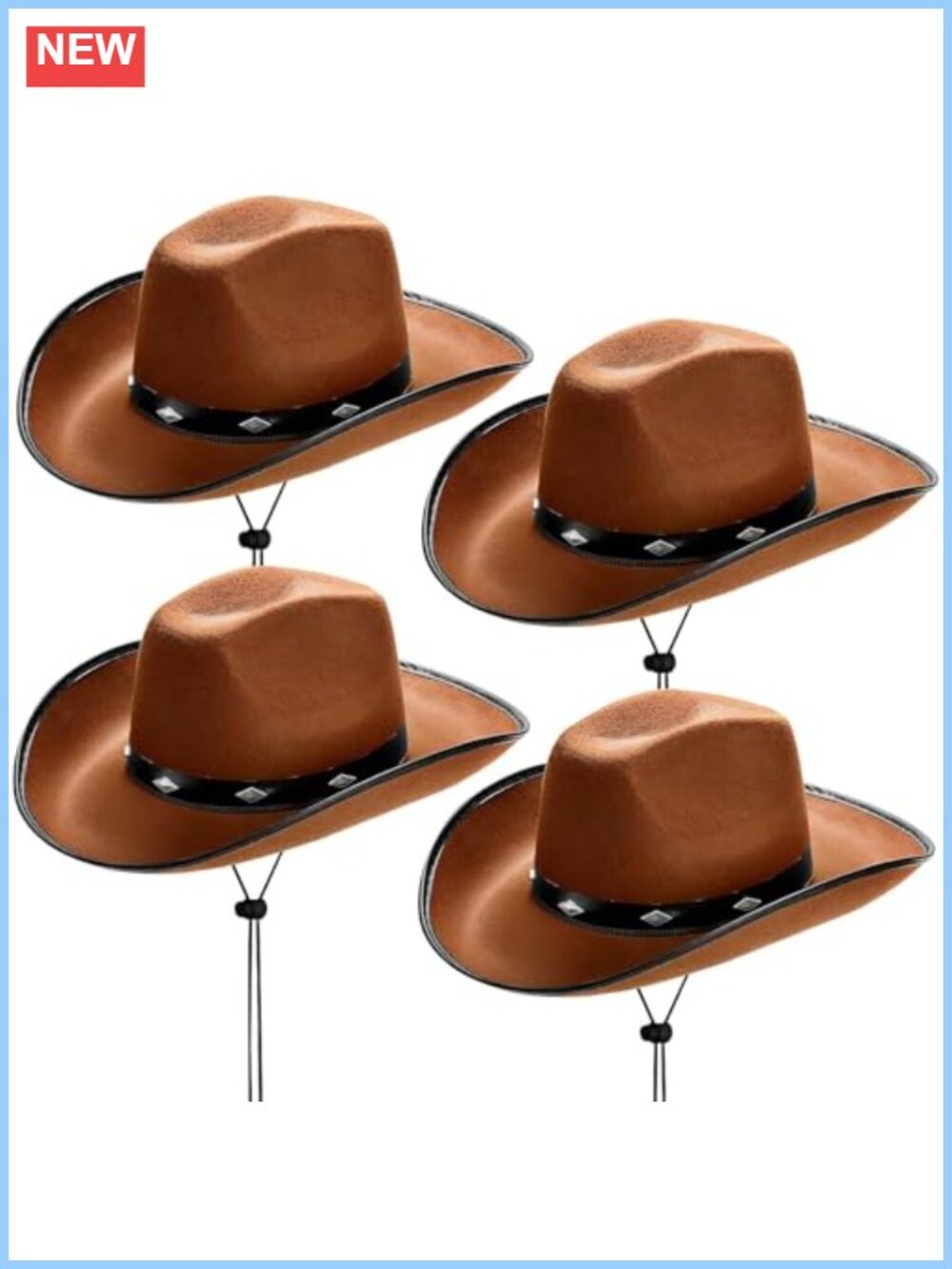 4 Pc Felt Cowboy Hats Retro Western Cowgirl Costume Party Accessory